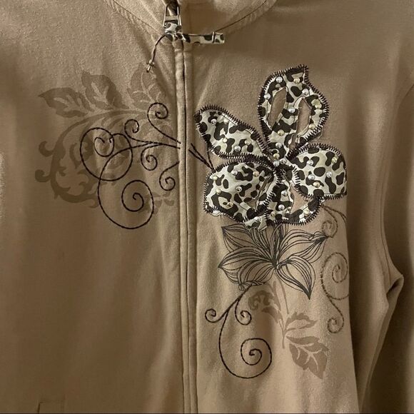 JM Collection ~ Tan lightweight cotton jacket ~ size PL ~ - Picture 3 of 7